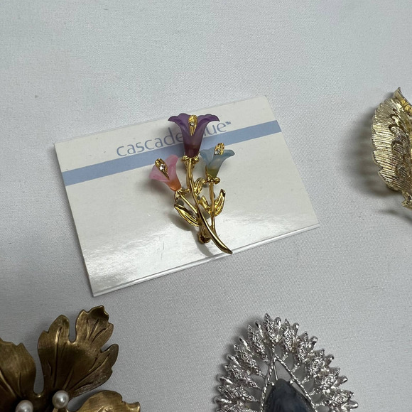 Vintage Rhinestone Brooches Lapel Pins Lot of 13 Sarah Coventry & Unmarked - Picture 5 of 12